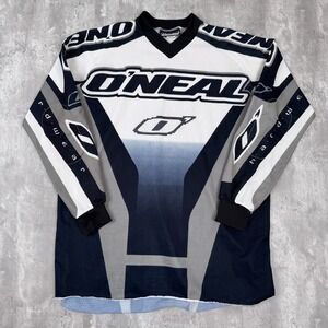 Vintage  O'Neal Motocross Jersey Mens Large Black White Long Sleeve Element 90s